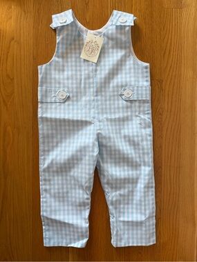 The Beaufort Bonnet Company Blue Gingham Boys' Overalls